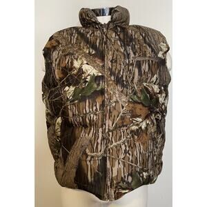 Gamehide Mossy Oak Camo Down Vest Mens L Break-Up Zip Front